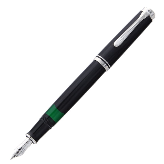 Pelikan Souveran M405 Fountain Pen - Black & Silver - Fine Point