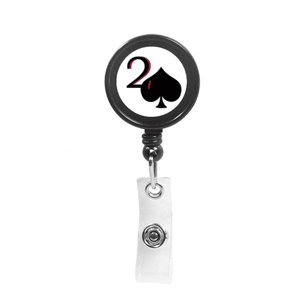 pemoon spade 2 poker Retractable Keychain Badge Holder ID Badge