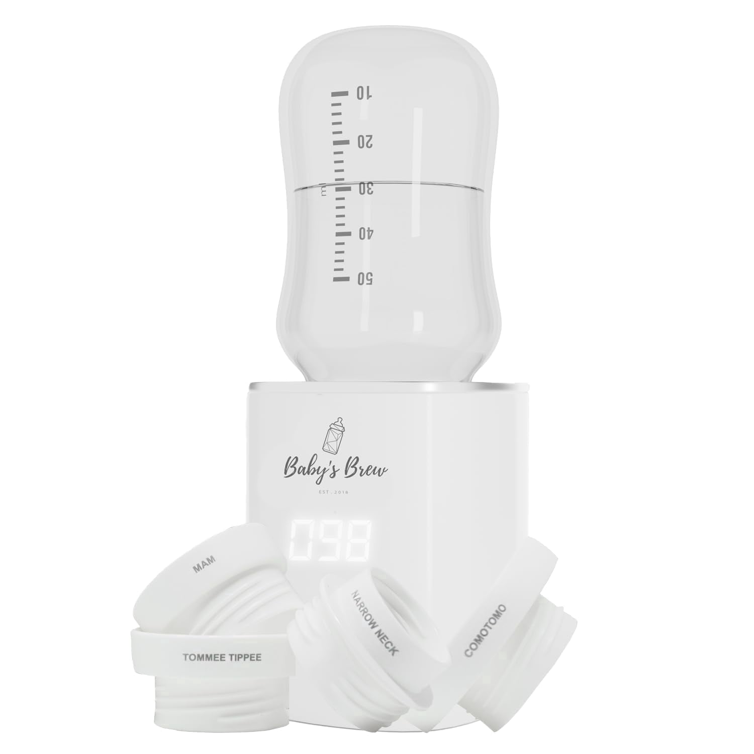 pen Box Baby's Brew 3.0 Portable Bottle Warmer Pro Adapter Set - Formula & Water Warmer, Travel-Friendly, White (Single Warmer with 4 Adapters)