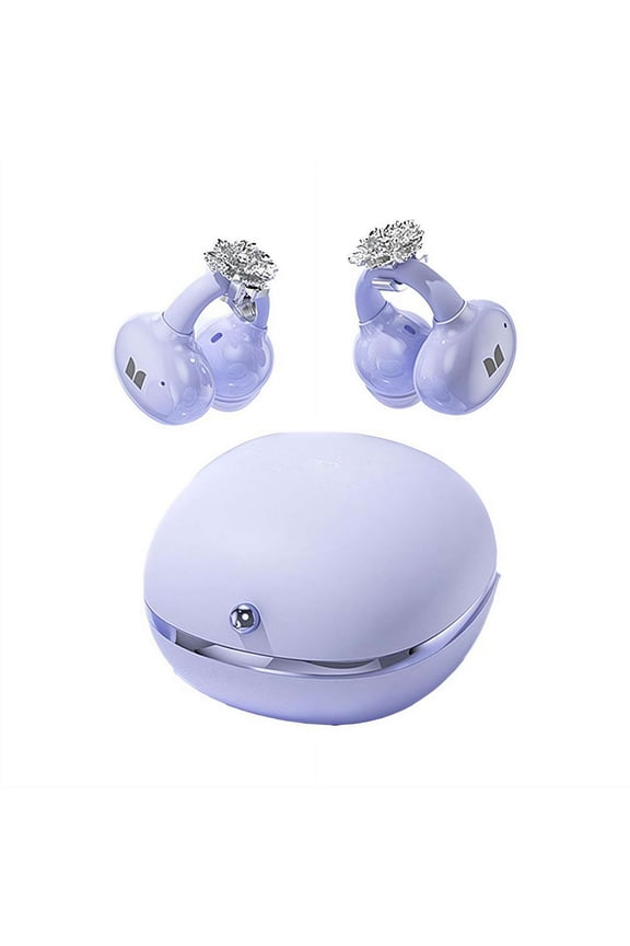 pen-Ear Bluetooth Headphones with Earrings, Comfortable Clip-On Design, Stable BT 6.0, Portable Charging Case