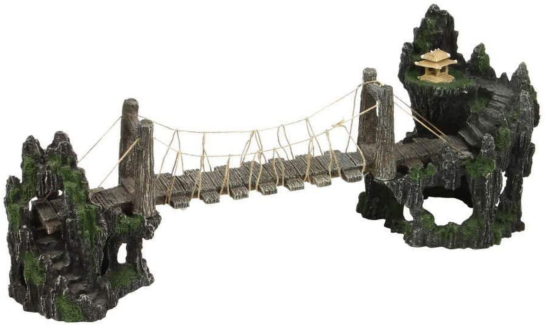 PENN-PLAX pen plax rrb13 troll bridge aquarium ornament, 20" x 5" x 8"