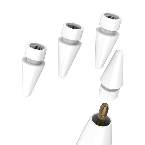 for Apple Pencil Tips Replacement (4 Pack) for 1st 2nd Generation Pen for iPad Stylus Fine Nib Accessories Adapter First Second Gen iPencil Accesorios Alternative Tablet Accessory