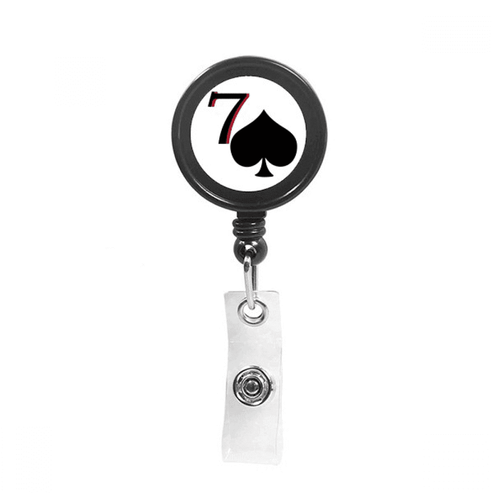 peneptune spade 7 poker Retractable Keychain Badge Holder ID Badge