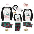 thumbnail image 1 of pengnight Christmas Family Pajamas Matching Set, Long Sleeve Deer Letters Print T-shirt with Plaid Pants Sleepwear Loungewear, 1 of 10
