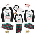 thumbnail image 1 of pengnight Christmas Family Pajamas Matching Set, Long Sleeve Deer Letters Print T-shirt with Plaid Pants Sleepwear Loungewear, 1 of 10