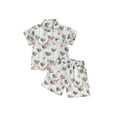 thumbnail image 1 of pengnight Kids Toddler Baby Boy Summer Short Clothes Set, 6 12 18 24 Months 2T 3T 4T Short Sleeve Animal Print Shirt and Shorts 2Pcs Outfits, 1 of 9