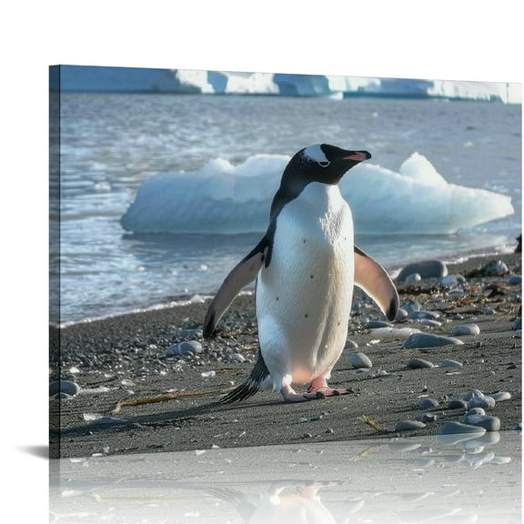 penguin beach icebergs Wall Decor For Bedroom Fashion Kitchen Wall Pictures Canvas Wall Art , Canvas Wall Art Ready To Hang Room Home Art Decor