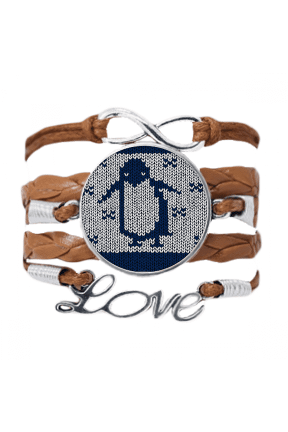 penguin knit nordic illiustration pattern bracelet love chain ornament wristband