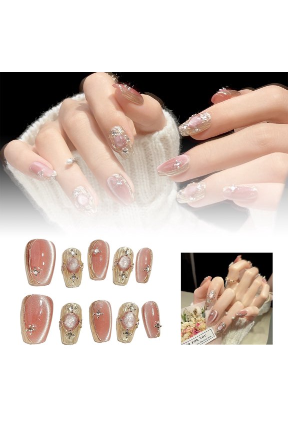 Clearance Nails Kit Acrylic Set,Get Glamorous In Minutes With Removable Nail Decals Short For Fashion Forward Looks!