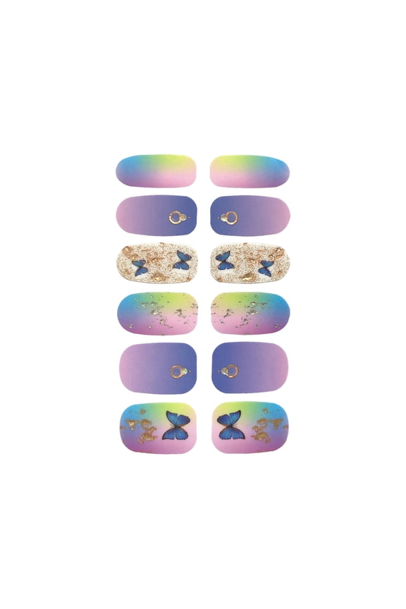 Clearance Nails Kit Acrylic Set,Toe Nail Stickers Full Nail Wraps Self Polish Stickers Flowers Star Glitter Nail Strips Decal Stickers For Women Kits With Nail File