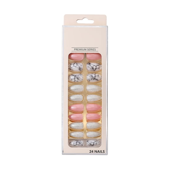 pengxiang Clearance Nails Kit Acrylic Set,Water Drop Nail Removable And Wearable Nail Enhancement Piece 24 Pieces Of Pointed Nail Enhancement Patch Finished False Nails