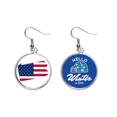 thumbnail image 1 of pennsylvania amemap stars stripes flag dangle drop winter ice earring jewelry, 1 of 4