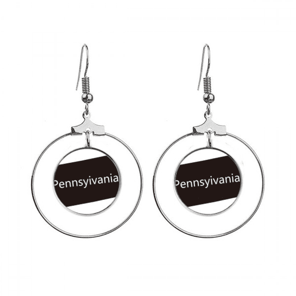 pennsylvania usa map outline earrings dangle hoop jewelry drop circle