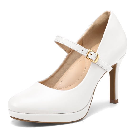 Pennysue Women's Pumps Closed Toe Mary Jane Pumps Round Toe Platform High Heel Dress Shoes