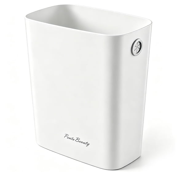penta beauty 9 Gallon Small Trash Can with Soft-Close Lid, Rectangular Step-On Garbage Bin for Bathroom, Office or Bedroom Odor Control