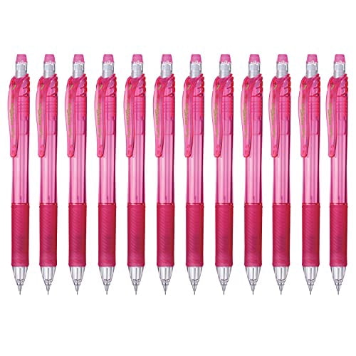 Pentel EnerGize-X Mechanical Pencil (0.7mm) PL107, Choose Color and Quantity[Pink Barrel,Dozen]
