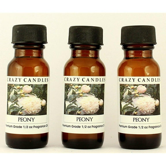 peony 3 bottles 1/2 fl oz each (15ml) premium grade scented fragrance oil