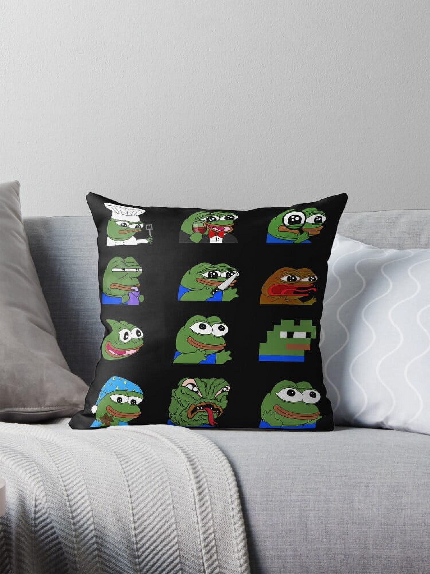 pepe peepo variety set (12 pepes edition) Throw Pillow Covers Cases ...