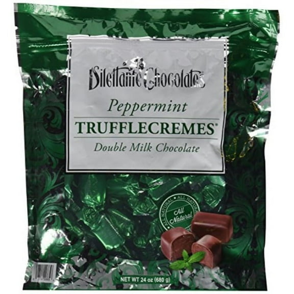 peppermint double milk chocolate truffle cremes - dilettante 24oz