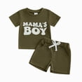 thumbnail image 1 of peqiut Toddler Baby Boy Clothes 0 6 12 18 24 Months 3T Letter MAMA'S BOY Short Sleeve T Shirt Top and Pants with Pocket Cute Summer Outfit 2Pcs Set, 1 of 4