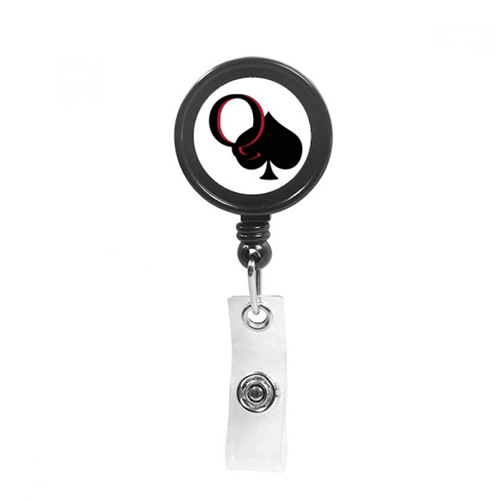 pequeen spade q poker Retractable Keychain Badge Holder ID Badge