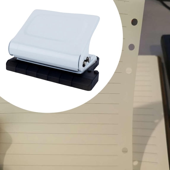 perfeclan 10 Holes Punch Paper Punch Effortless Punching, Heavy Duty, Reusable Paper Puncher Mini Paper Punch for Binder Crafting Office White