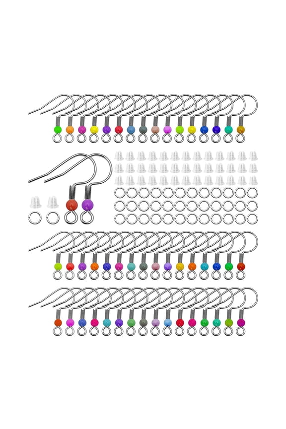 100Pcs Earring Hooks 5mm Open Jump Rings for Jewelry Making Earring Attachments Earring Making Supplies Back Earring Stoppers