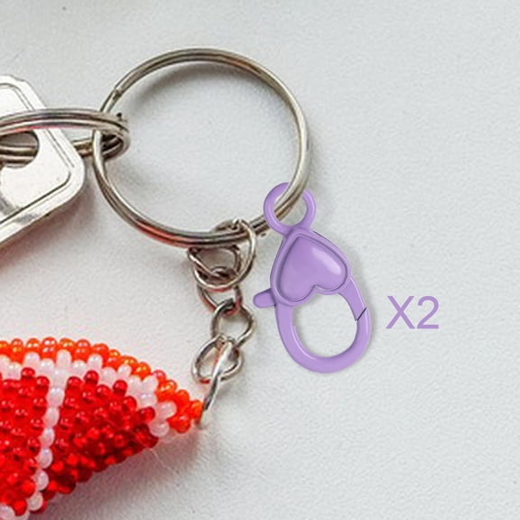 perfeclan 2 Pieces Lobster Clasp Lobster Claw Clasp DIY Heart Shape, Cute Keyring Buckle Hook for Purse Keychain, Sewing Charms Keyring