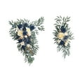 thumbnail image 1 of perfeclan 2 Pieces Wedding Arch Flowers Artificial Floral Swag Rustic Handmade Green Leaves Welcome Sign Decoration for Holiday Wedding Navy, 1 of 9