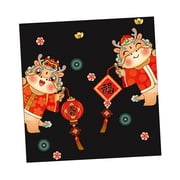 perfeclan 2024 Dragon Year Decoration Chinese New Year Window Sticker Static Window Cling Spring Festival Decor for Entrance