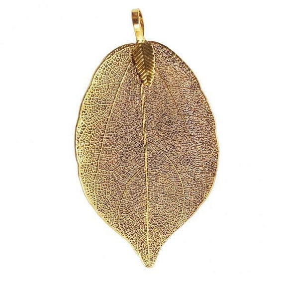 perfeclan 2x Natural Multicolor Leaf Pendant Charm Necklace Dangle Pendant Gold , Gold, 3 Pcs