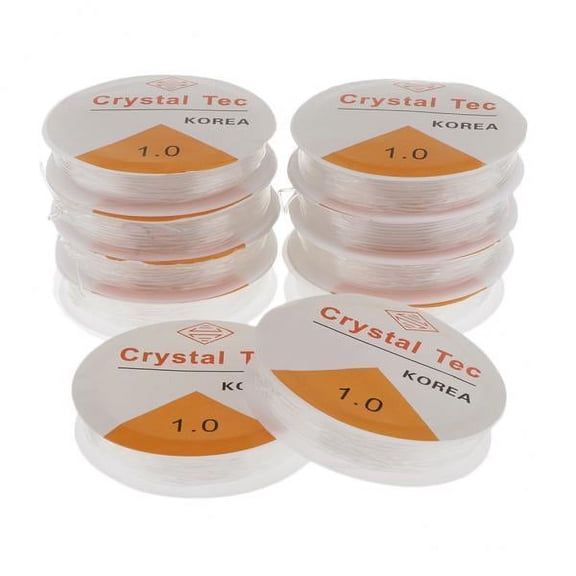 perfeclan 2x10 Rolls Clear Elastic Beading Stretch Thread for Jewelry Making 1.0mm , Clear, 4 Pcs