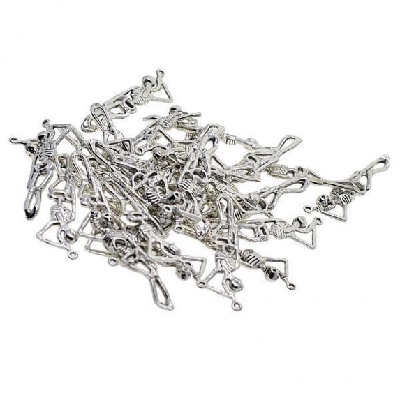 perfeclan 2x30 Pieces Human Skeleton Body Halloween Charms Pendant DIY Jewelry , , 3 Pcs