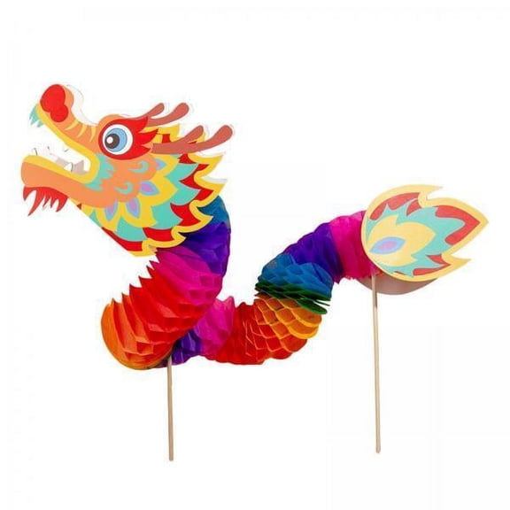 perfeclan 2xChinese Paper Dragon Chinese New Year Dragon Garland 3D Props Toys Decoration for Spring Festival New Year Children Ornaments , multicolor, 2 Pcs