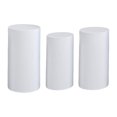 thumbnail image 1 of perfeclan 3 Pieces Cylinder Plinth Stand Covers,Cylinder Plinth Covers Elegant Cylinder Pedestal Covers for Anniversary Events Holidays White, 1 of 9