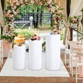 thumbnail image 1 of perfeclan 3Pcs Cylinder Pedestal Covers Plinth Stand Pillar Covers Cylinder Plinth Stand Covers for Engagement Wedding Decoration Props white, 1 of 9