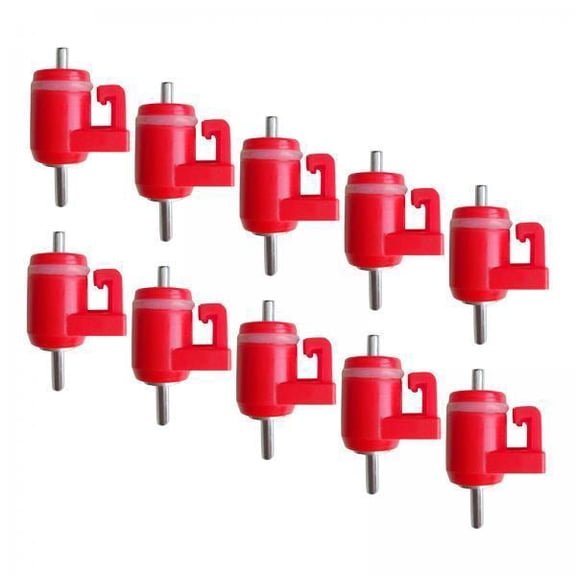 perfeclan 3x10x Red Chicken Bird Pigeon Waterer Feed Drinking 3.4x0.3CM 3 Pcs