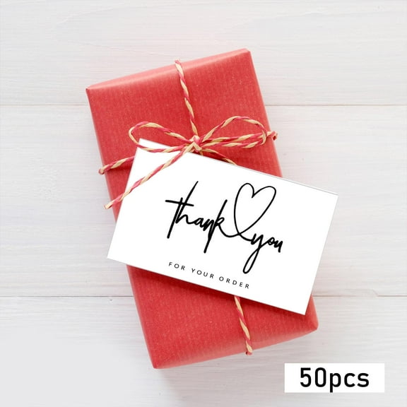 perfeclan 50 Pieces Thank You Cards Mother's Day Card Simple Thanksgiving Thank You Wishes Cards for Mother's Day Wedding All Occasions Style A