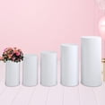thumbnail image 1 of perfeclan 5Pcs Cylinder Plinth Covers Cylinder Plinth Stand Covers, Elegant Lightweight Cylinder Pedestal Covers for Festivals Birthday White, 1 of 9
