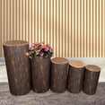 thumbnail image 1 of perfeclan 5Pcs Cylinder Plinth Covers Cylinder Plinth Stand Covers, Elegant Lightweight Cylinder Pedestal Covers for Festivals Birthday Wood Grain, 1 of 9