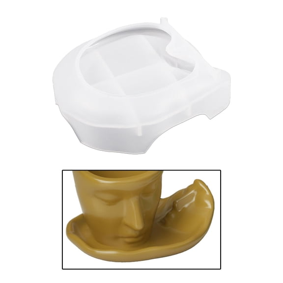 perfeclan Abstract Model Flexible Human Face Mug Coaster Silicone Model Gypsum Resin Casting Model for Desk Decoration Dish