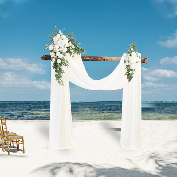 perfeclan Artificial Wedding Arch Flowers Kit Wedding Arch Rose Wreath Ornament Fake Rose Flower Swag for Table Wedding Arch Party Home White