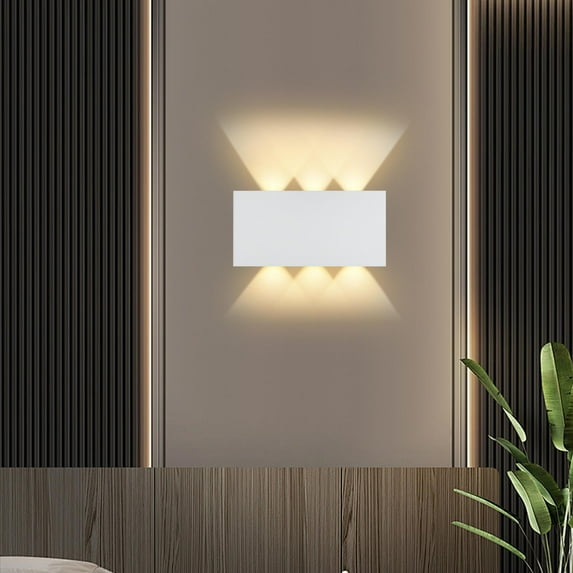 perfeclan Bedside Wall Lamp Indoor Sconce Wall Nordic Wall Mounted Lighting LED Wall Lamp Wall Sconce for Hallway Garden Sconce Bedroom White
