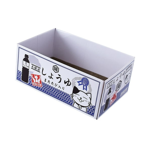 perfeclan Cardboard Cat Scratching Box, Catnip Box, Bed Grinding Claws, Kitty, Large Wide Lying Box, Compact Cat Scratching Pad, Corrugated Cardboard Dark blue