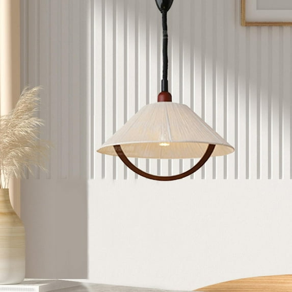 perfeclan Ceiling Chandelier Droplight Space-saving Wood Utility Easy Cleaning LED Hanging Lamp Lampshade for for Household Living Room C