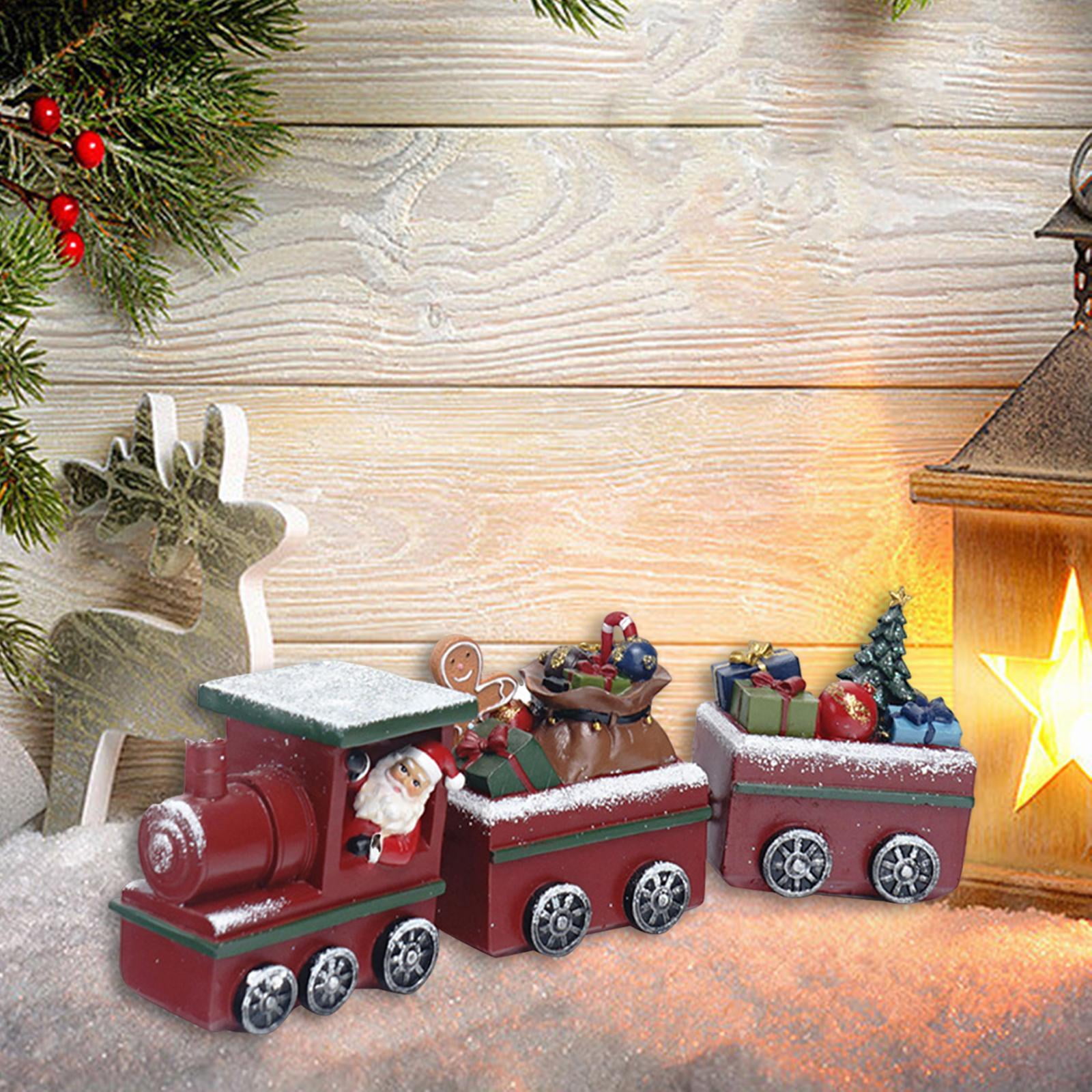 perfeclan Christmas Train Decor Train Figurine Christmas Theme Decor ...