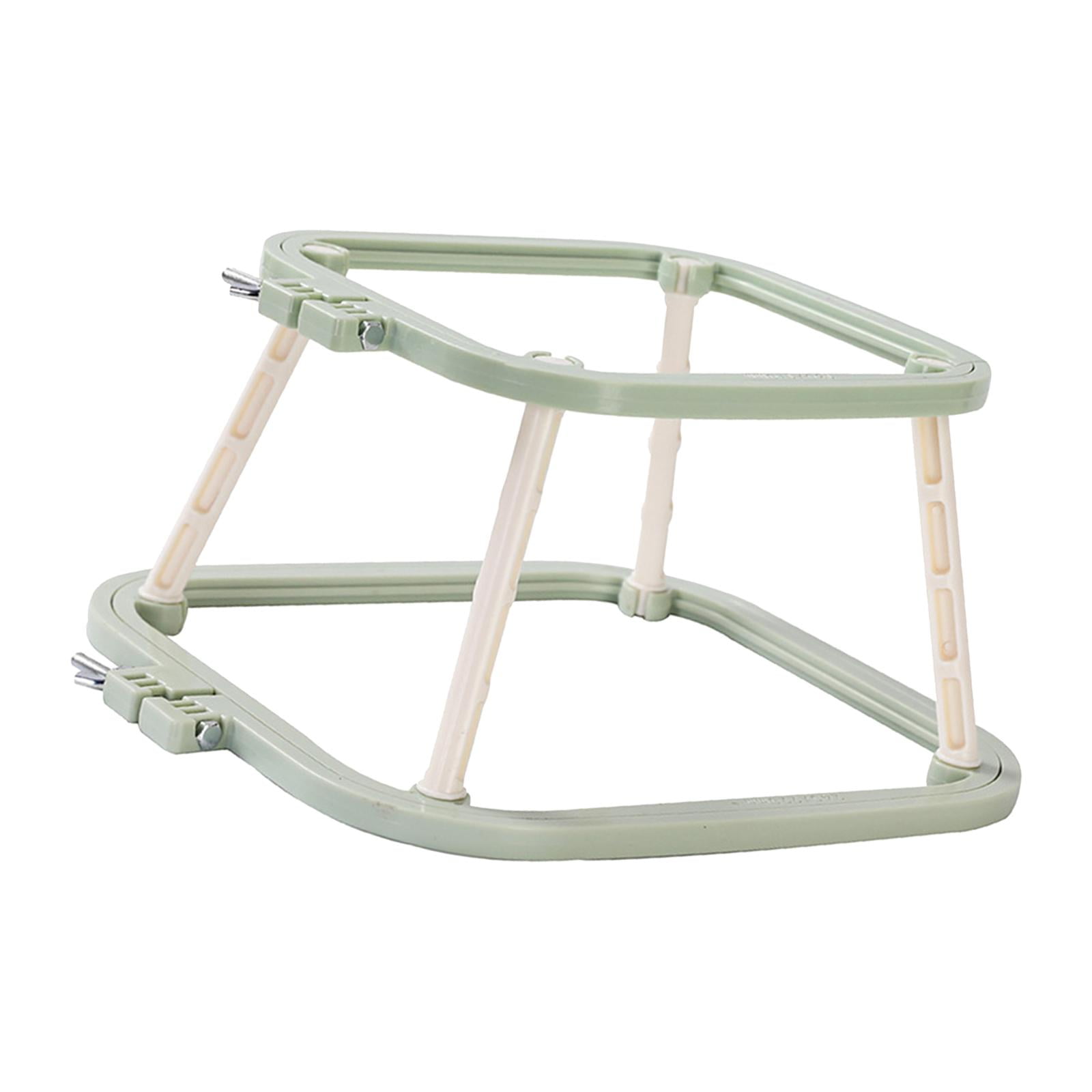 perfeclan Cross Stitch Rack Embroidery Frame Lap Stand Double Layer Art Crafts Stitching DIY Hands Embroidery Hoop Desktop green