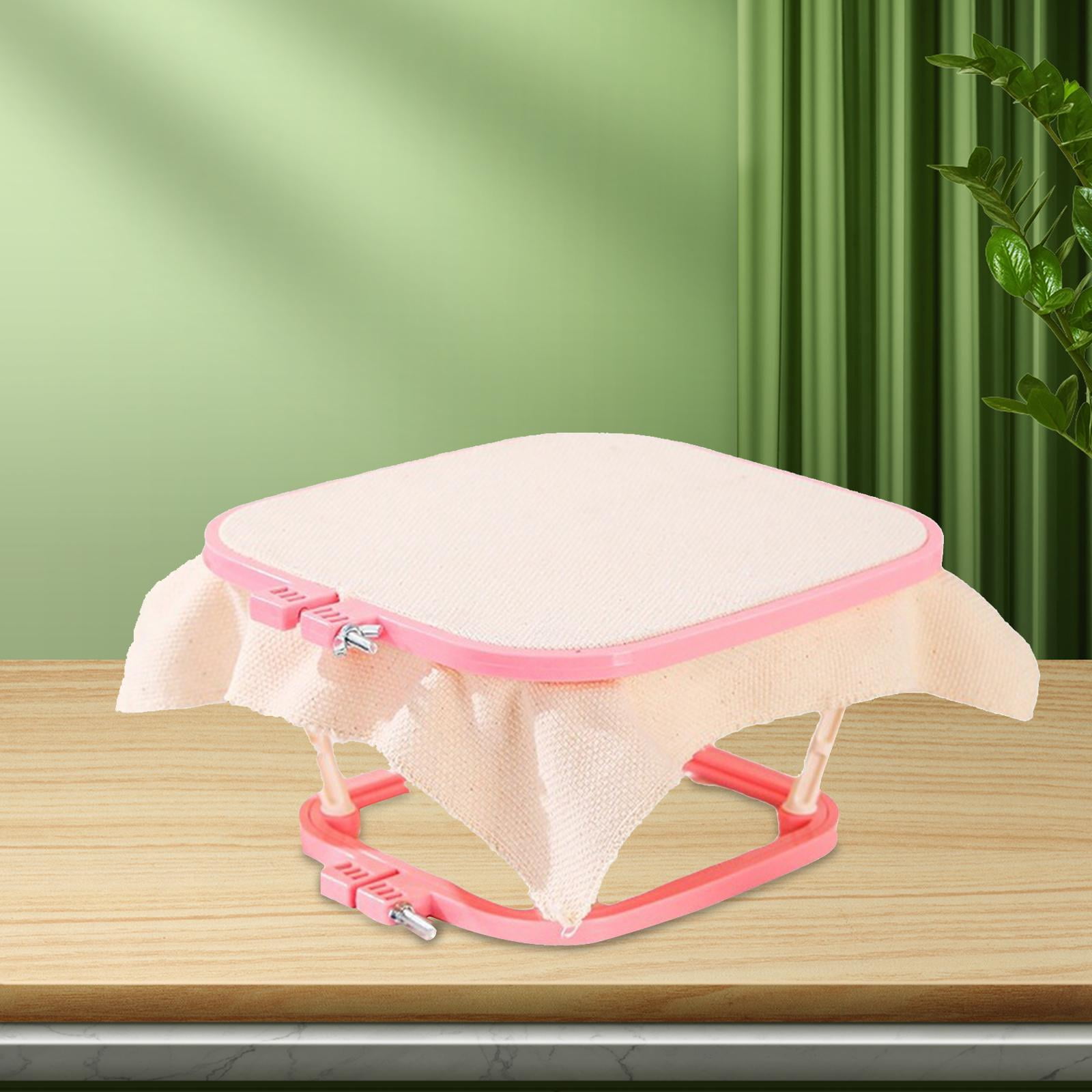 perfeclan Cross Stitch Rack Embroidery Frame Lap Stand Double Layer Art Crafts Stitching DIY Hands Embroidery Hoop Desktop red