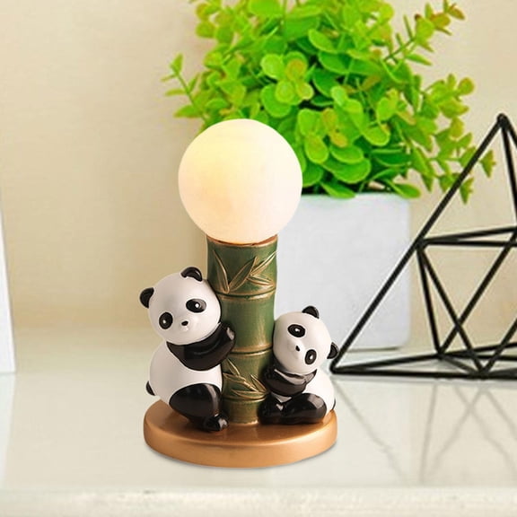 perfeclan Cute Panda Night Light Artwork Nursery Nightlight for Home Bookshelf Balcony Black Panda