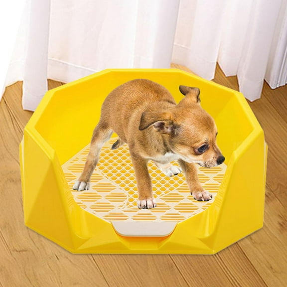 perfeclan Dog Toilet, Cat Toilet, Toilet Bowl, Large, 56 X 51 X 17.5 Cm, with Protective Wall, Diamond Structure, Puppy Potty, Trainer Corner yellow